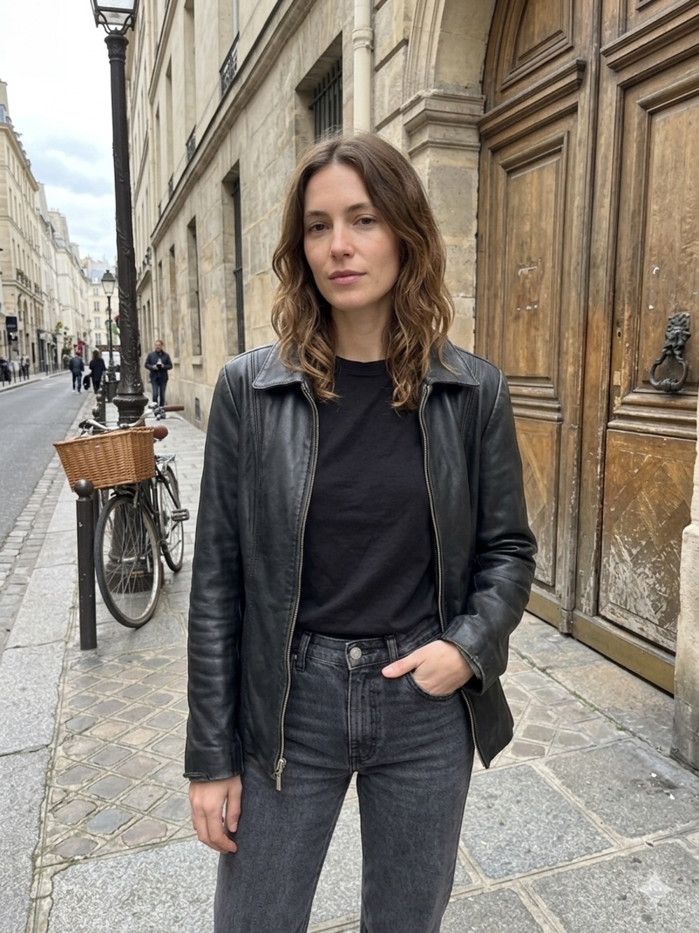 Women’s Vintage Sonoma Black Genuine Leather Jacket